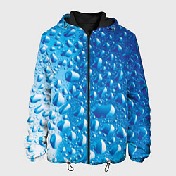 Куртка с капюшоном мужская Капли воды, цвет: 3D-черный