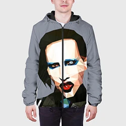 Куртка с капюшоном мужская Mаrilyn Manson Art, цвет: 3D-черный — фото 2
