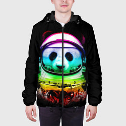 Куртка с капюшоном мужская Панда космонавт, цвет: 3D-черный — фото 2