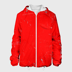 Куртка с капюшоном мужская Красная краска, цвет: 3D-белый