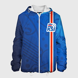 Куртка с капюшоном мужская Сборная Исландии по футболу цвета 3D-белый — фото 1