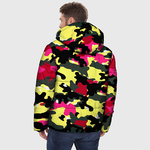 Мужская зимняя куртка Камуфляж: контраст цветов / 3D-Красный – фото 4