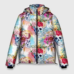 Мужская зимняя куртка Цветы и бабочки 5