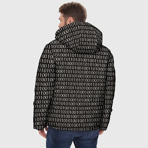 Мужская зимняя куртка Mr. Robot: Binary code / 3D-Красный – фото 4