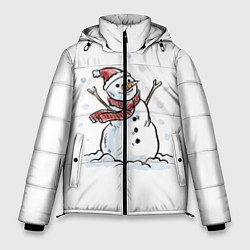 Куртка зимняя мужская Снеговик, цвет: 3D-красный