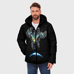Куртка зимняя мужская Космическая бабочка, цвет: 3D-светло-серый — фото 2