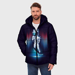 Куртка зимняя мужская Космический скейтбордист, цвет: 3D-черный — фото 2