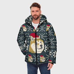 Куртка зимняя мужская Doge новогодний, цвет: 3D-черный — фото 2