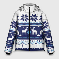 Куртка зимняя мужская Скандинавские олени, цвет: 3D-черный