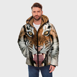 Куртка зимняя мужская Свирепый тигр, цвет: 3D-черный — фото 2