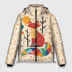 Куртка зимняя мужская Осенняя лисичка, цвет: 3D-черный