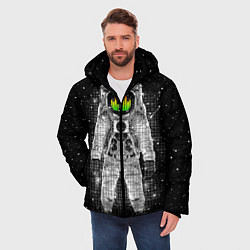 Куртка зимняя мужская Музыкальный космонавт, цвет: 3D-черный — фото 2