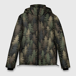 Куртка зимняя мужская Лесной камуфляж, цвет: 3D-черный