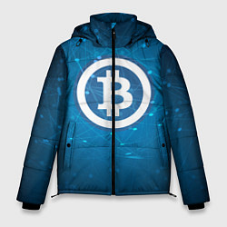 Куртка зимняя мужская Bitcoin Blue, цвет: 3D-черный