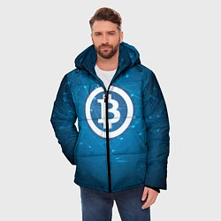 Куртка зимняя мужская Bitcoin Blue, цвет: 3D-черный — фото 2