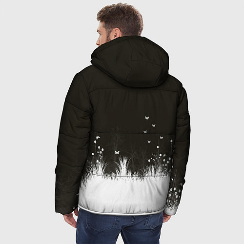 Мужская зимняя куртка Ночная полянка / 3D-Красный – фото 4