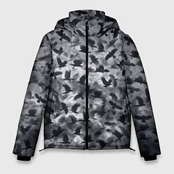 Куртка зимняя мужская Вороны, цвет: 3D-черный