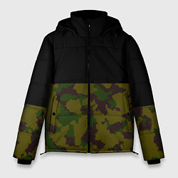 Куртка зимняя мужская Лесной Камуфляж 1, цвет: 3D-черный