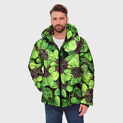 Куртка зимняя мужская Лепестки, цвет: 3D-черный — фото 2