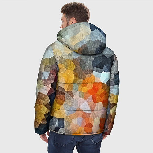 Мужская зимняя куртка Мозаика в блеске / 3D-Красный – фото 4