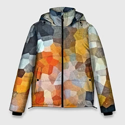Куртка зимняя мужская Мозаика в блеске, цвет: 3D-красный