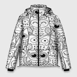 Куртка зимняя мужская Совушки: узор, цвет: 3D-светло-серый
