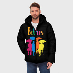 Куртка зимняя мужская The Beatles: Colour Rain, цвет: 3D-черный — фото 2