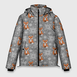 Куртка зимняя мужская Зимние лисицы, цвет: 3D-светло-серый
