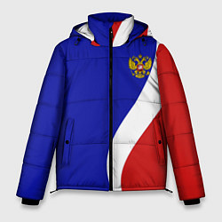 Куртка зимняя мужская Герб РФ Триколор, цвет: 3D-черный