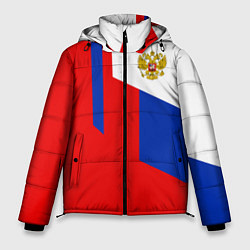 Куртка зимняя мужская Russia: Geometry Tricolor, цвет: 3D-черный