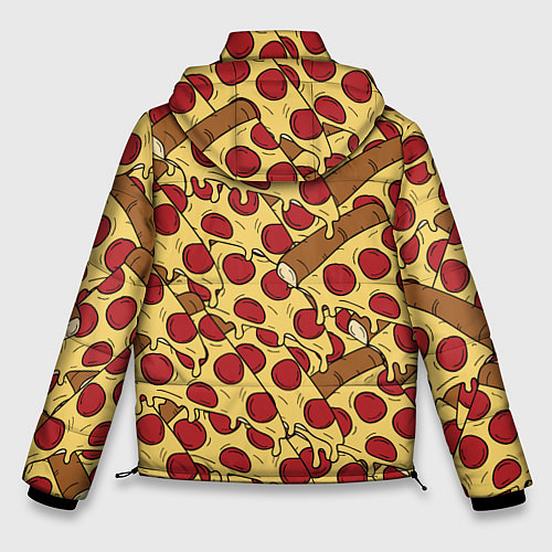 Мужская зимняя куртка Любитель пиццы / 3D-Светло-серый – фото 2