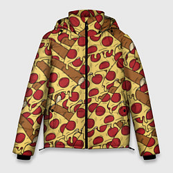 Куртка зимняя мужская Любитель пиццы, цвет: 3D-светло-серый