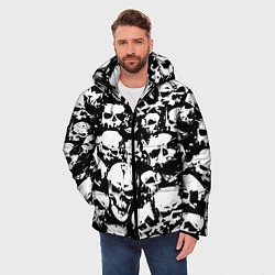 Куртка зимняя мужская Черепа ужаса, цвет: 3D-черный — фото 2