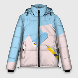 Куртка зимняя мужская Голубая заливка, цвет: 3D-красный