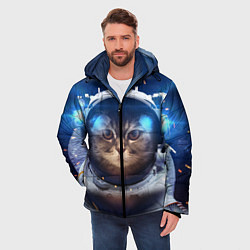 Куртка зимняя мужская Кот-космонавт, цвет: 3D-светло-серый — фото 2