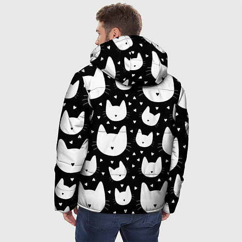 Мужская зимняя куртка Love Cats Pattern / 3D-Красный – фото 4