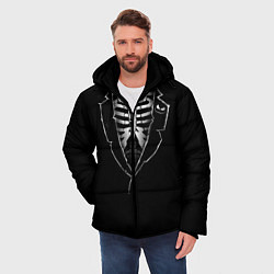 Куртка зимняя мужская Хэллоуинский скелет, цвет: 3D-красный — фото 2