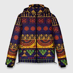 Куртка зимняя мужская Африканский узор, цвет: 3D-черный