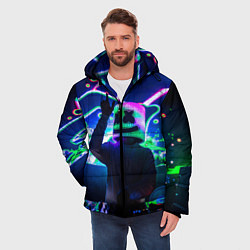 Куртка зимняя мужская Marshmello: Neon DJ, цвет: 3D-светло-серый — фото 2
