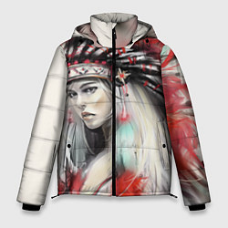Куртка зимняя мужская Индейская девушка, цвет: 3D-красный