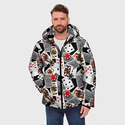 Куртка зимняя мужская Игральные карты и фишки, цвет: 3D-черный — фото 2