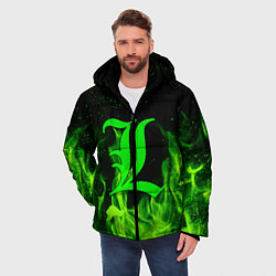 Куртка зимняя мужская L letter flame, цвет: 3D-светло-серый — фото 2