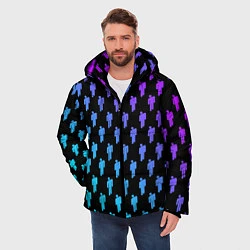 Куртка зимняя мужская Billie Eilish: Neon Pattern, цвет: 3D-светло-серый — фото 2