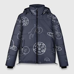 Куртка зимняя мужская Космо киски, цвет: 3D-светло-серый