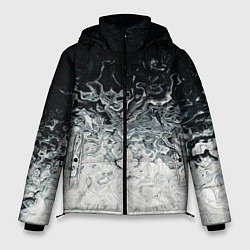 Куртка зимняя мужская Вода абстракция, цвет: 3D-черный