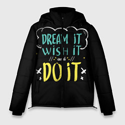 Куртка зимняя мужская Мечтай Желай Делай, цвет: 3D-черный