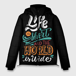 Куртка зимняя мужская Жизнь коротка, а мир безумен, цвет: 3D-черный
