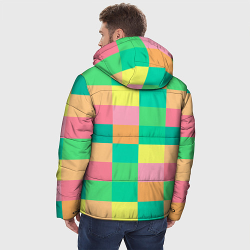 Мужская зимняя куртка Кубик Рубика / 3D-Красный – фото 4