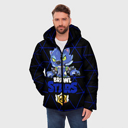 Куртка зимняя мужская Brawl stars leon оборотень, цвет: 3D-черный — фото 2