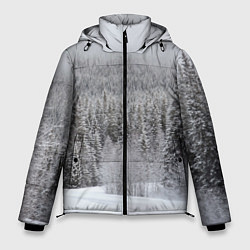 Куртка зимняя мужская Зимняя природа, цвет: 3D-черный